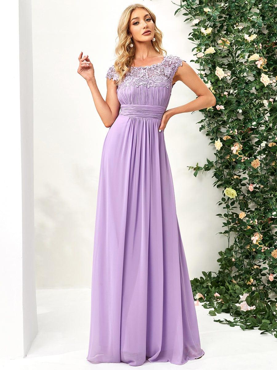 Elara | Lace Cap Sleeve Maxi Bridesmaid Dress Mother of the Bride Outfits