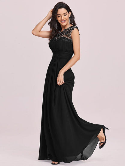 Elara | Lace Cap Sleeve Maxi Bridesmaid Dress Mother of the Bride Outfits