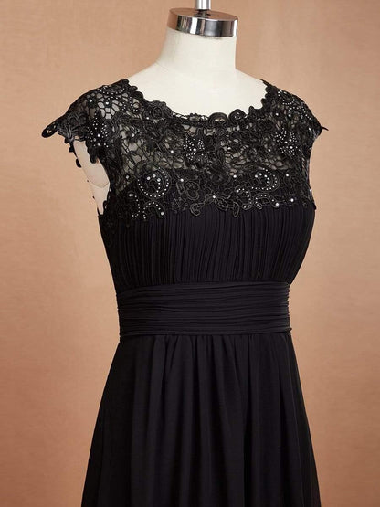 Elara | Lace Cap Sleeve Maxi Bridesmaid Dress Mother of the Bride Outfits