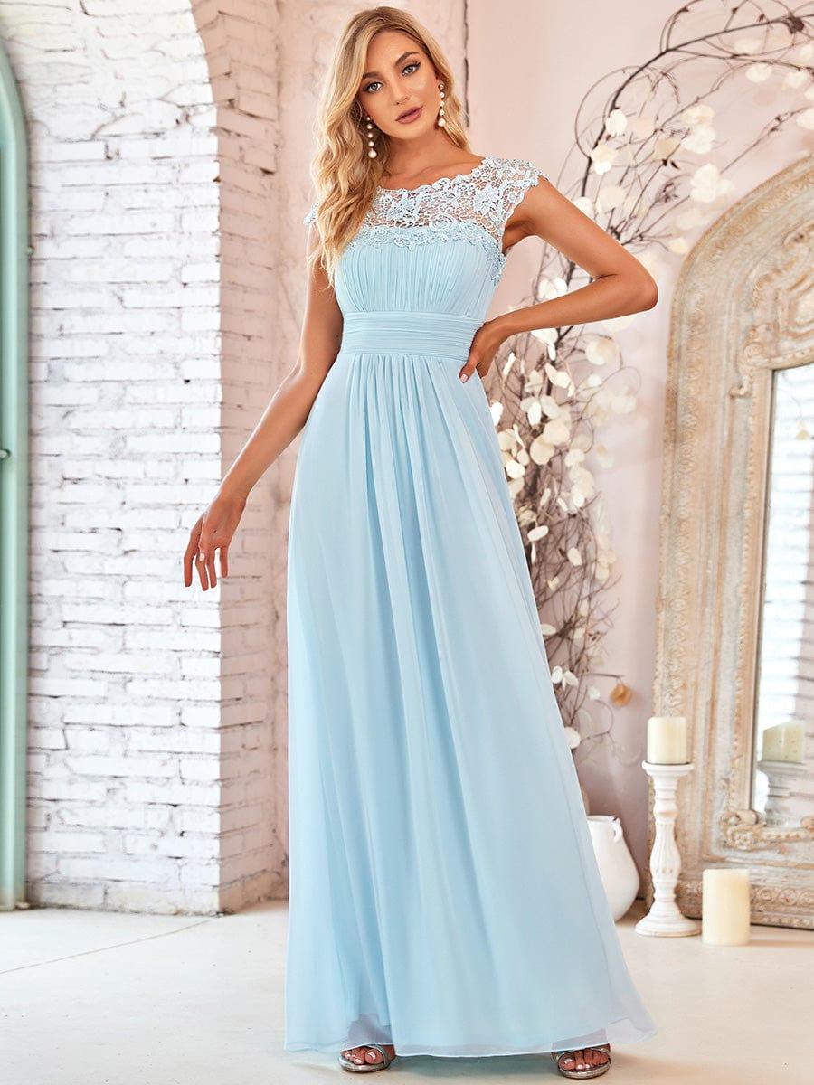 Elara | Lace Cap Sleeve Maxi Bridesmaid Dress Mother of the Bride Outfits