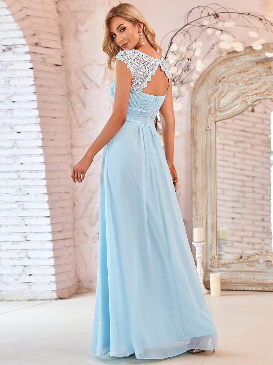Elara | Lace Cap Sleeve Maxi Bridesmaid Dress Mother of the Bride Outfits