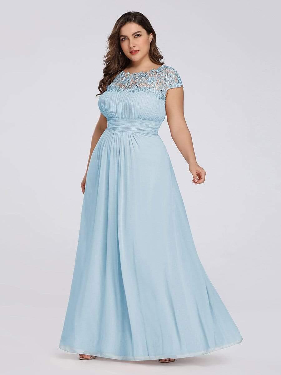 Elara | Lace Cap Sleeve Maxi Bridesmaid Dress Mother of the Bride Outfits