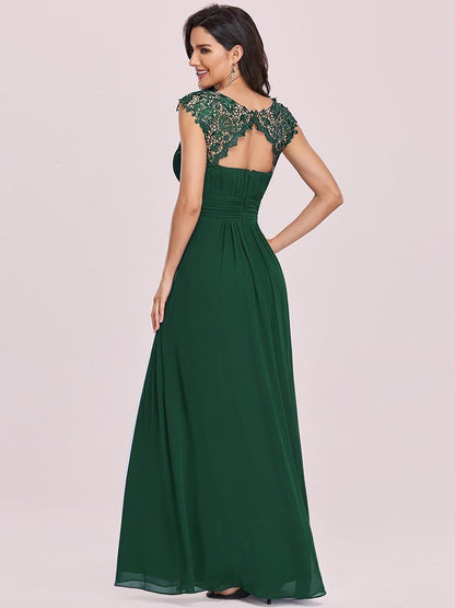 Elara | Lace Cap Sleeve Maxi Bridesmaid Dress Mother of the Bride Outfits