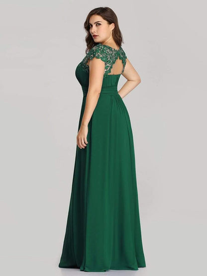 Elara | Lace Cap Sleeve Maxi Bridesmaid Dress Mother of the Bride Outfits