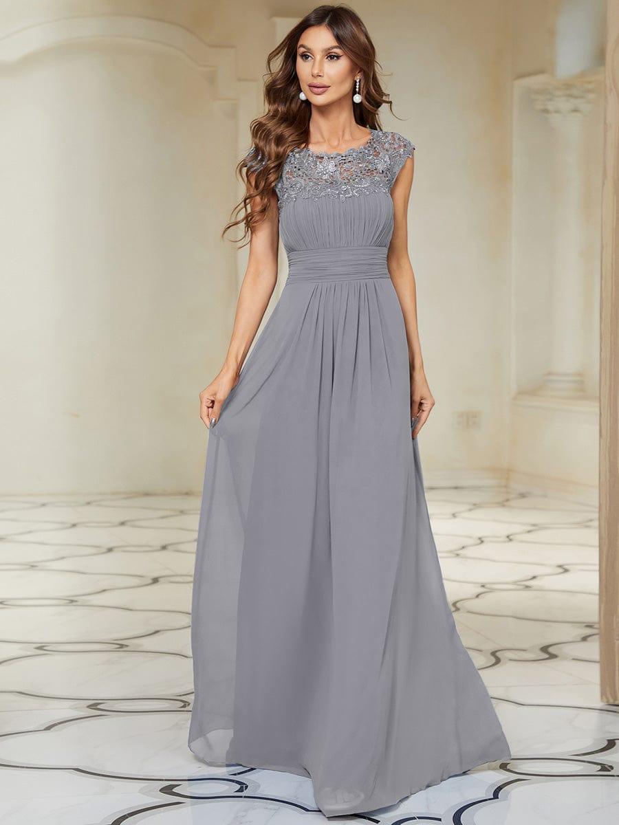 Elara | Lace Cap Sleeve Maxi Bridesmaid Dress Mother of the Bride Outfits