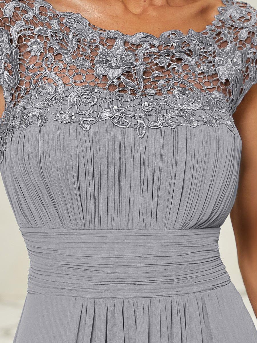 Elara | Lace Cap Sleeve Maxi Bridesmaid Dress Mother of the Bride Outfits