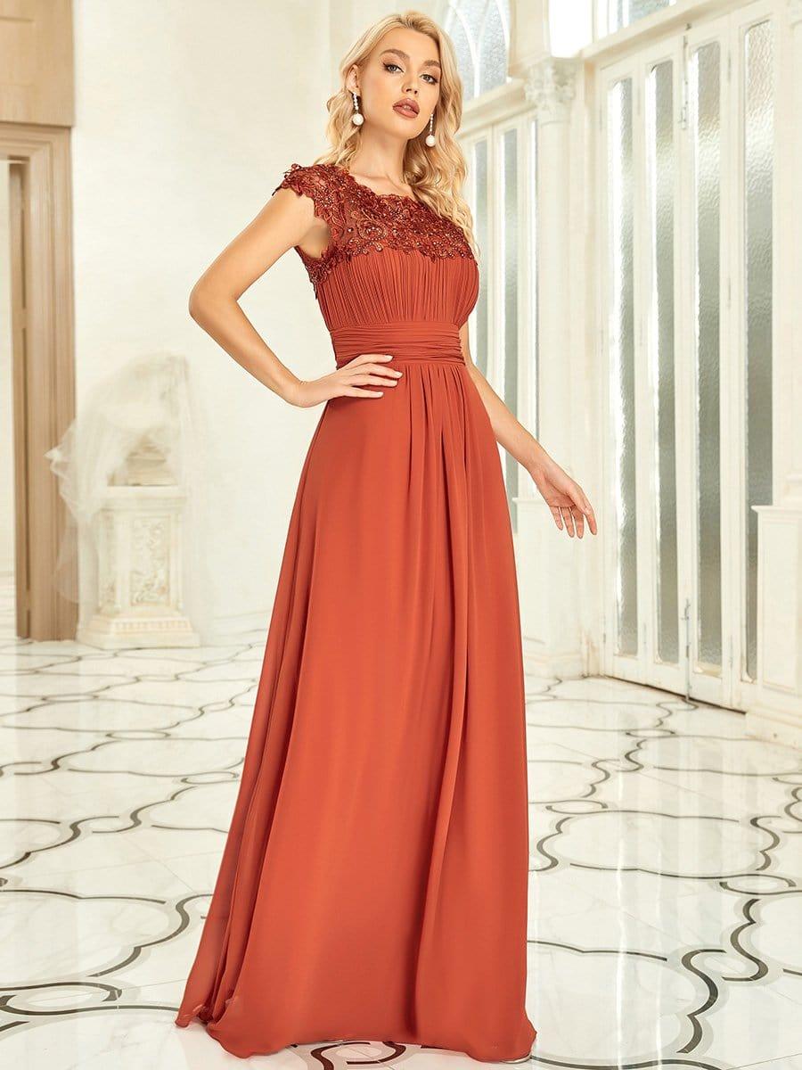 Elara | Lace Cap Sleeve Maxi Bridesmaid Dress Mother of the Bride Outfits