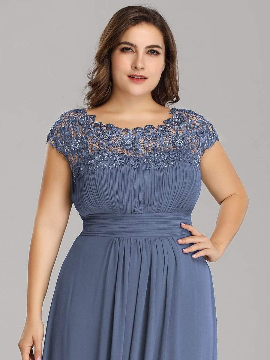 Elara | Lace Cap Sleeve Maxi Bridesmaid Dress Mother of the Bride Outfits