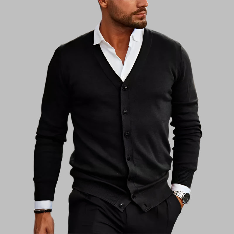 Slim Fit V-Neck Knit Cardigan Sweater