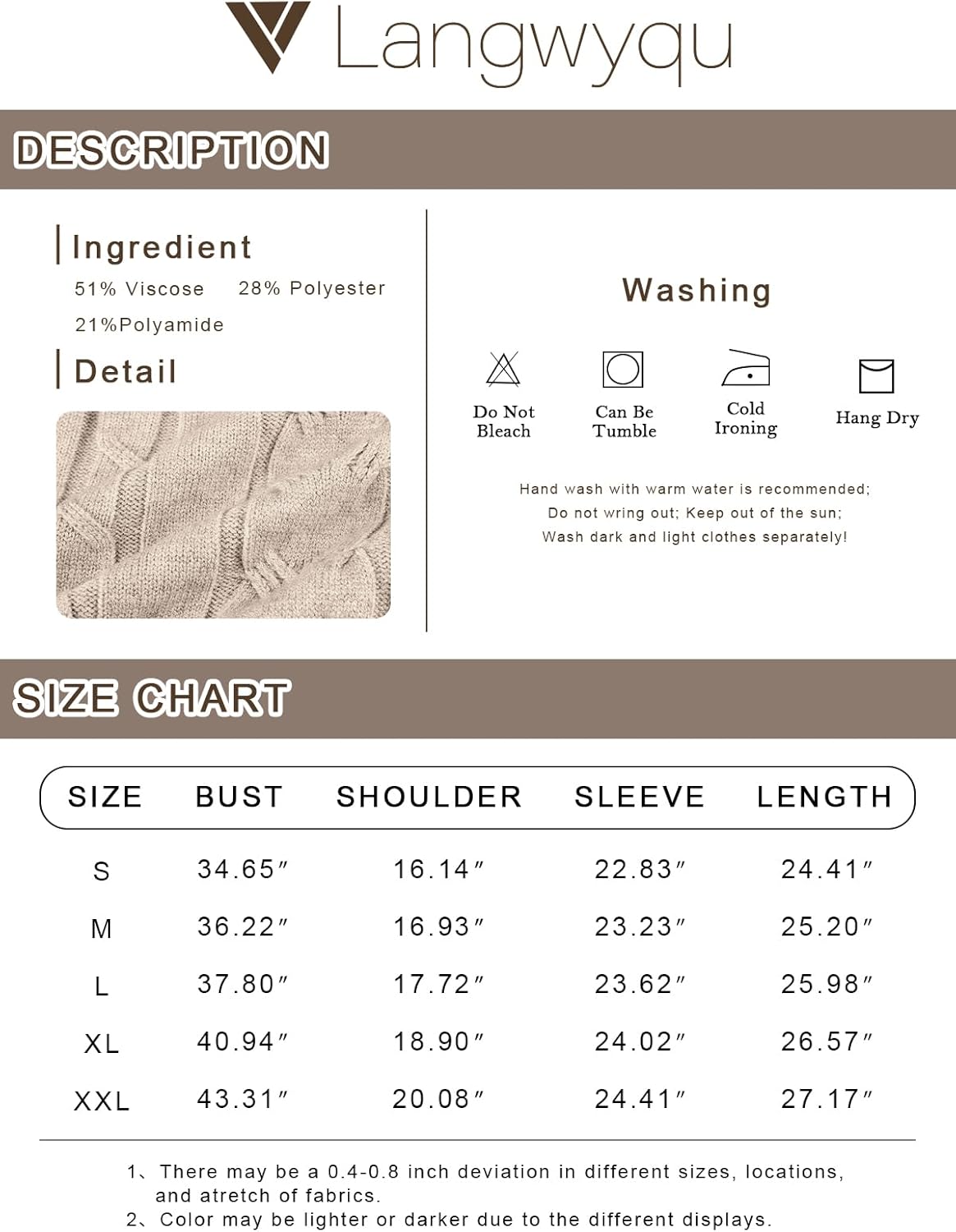 Stylish Women's Cable Turtleneck Jumper