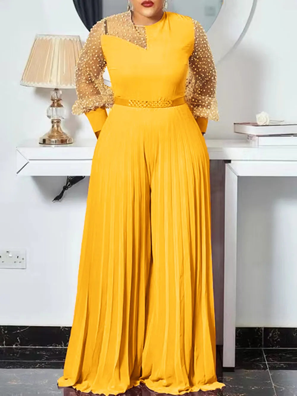 Flattering Ruffled Jumpsuit for Curvy Women - OutfitLondon
