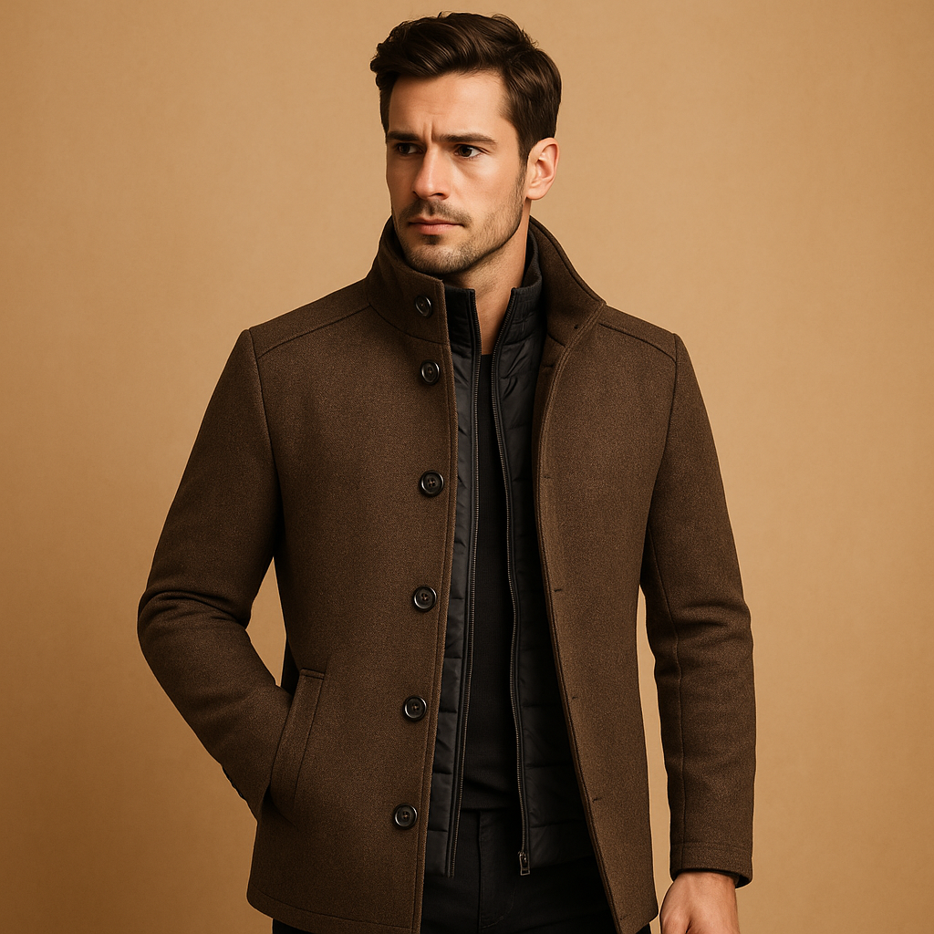 Classic Mens Long Coat - Warm and Stylish - OutfitLondon