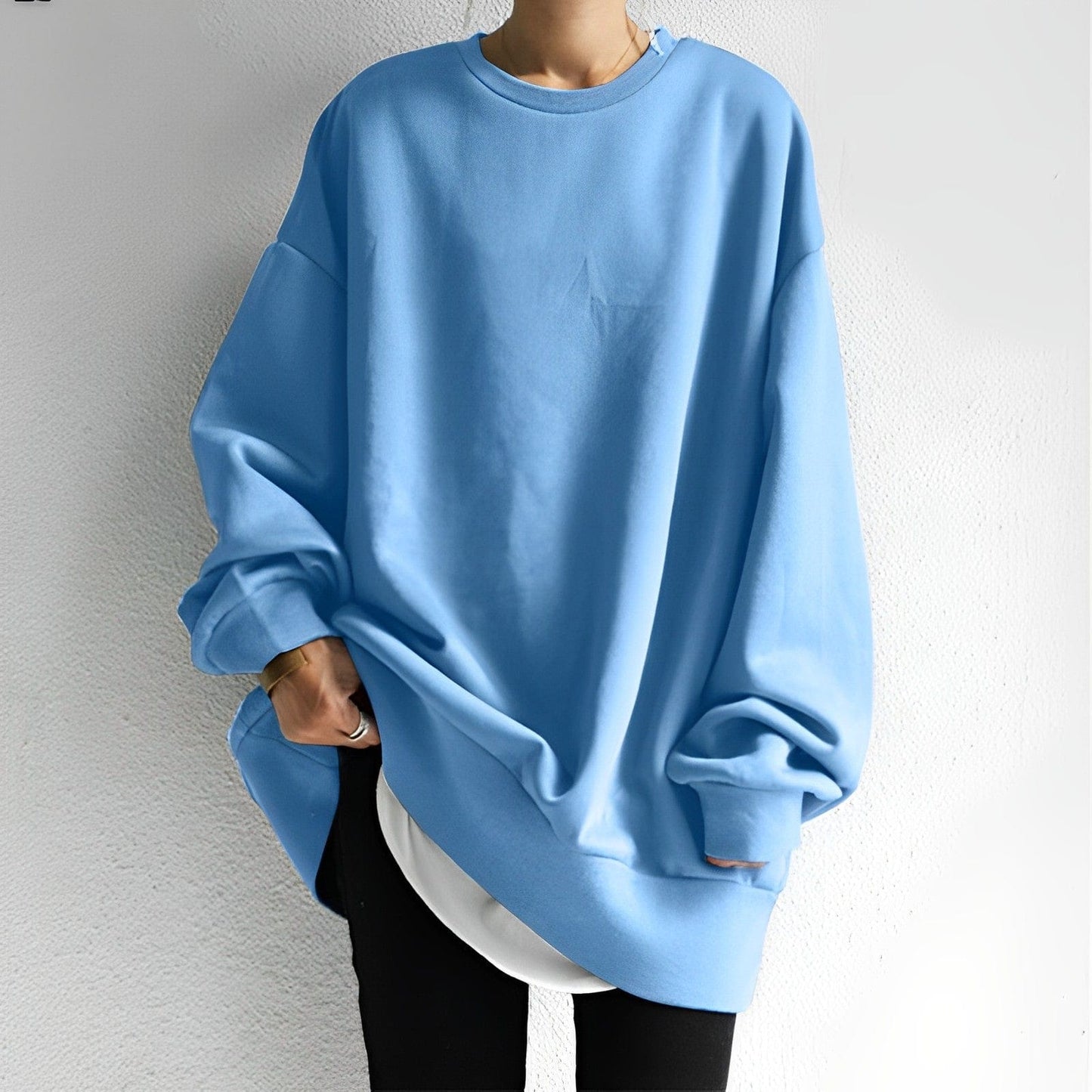 Comfortable Loose Fit Ladies Crew Sweatshirt