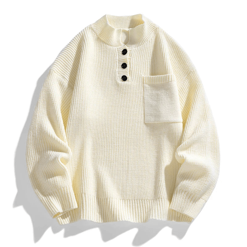 Warm Mens Crew Neck Pocket Sweater - OutfitLondon