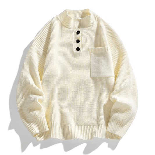 Warm Mens Crew Neck Pocket Sweater - OutfitLondon