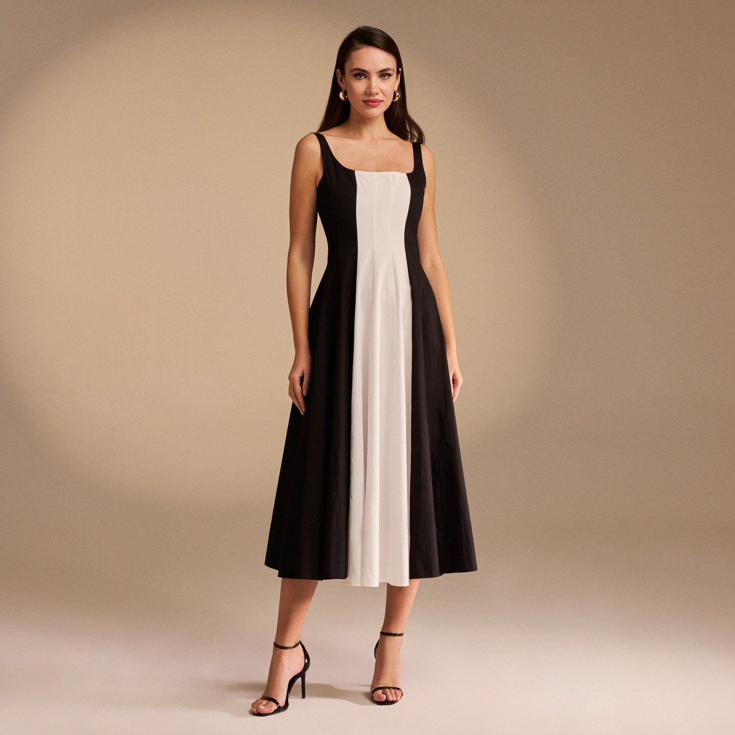 Slim Fit A-Line Midi Dress for Women - OutfitLondon