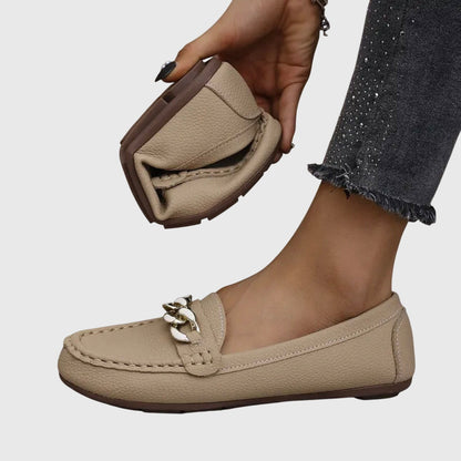 Elegant Chain Accent Slip On Shoes