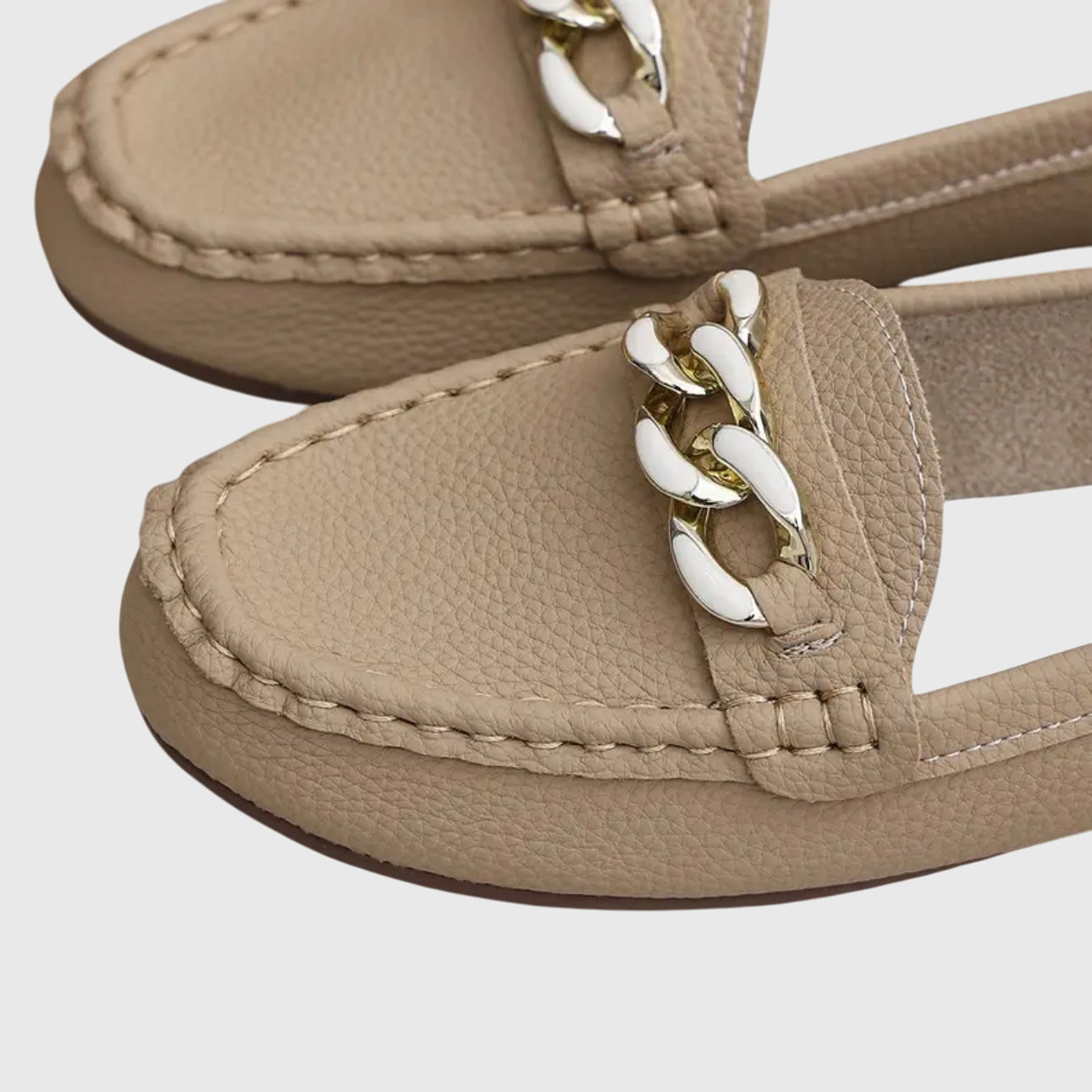 Elegant Chain Accent Slip On Shoes