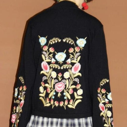 Colorful Floral Knit Sweater