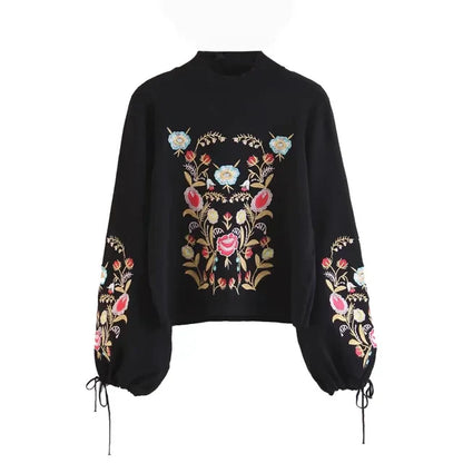 Colorful Floral Knit Sweater