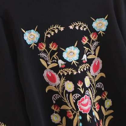 Colorful Floral Knit Sweater