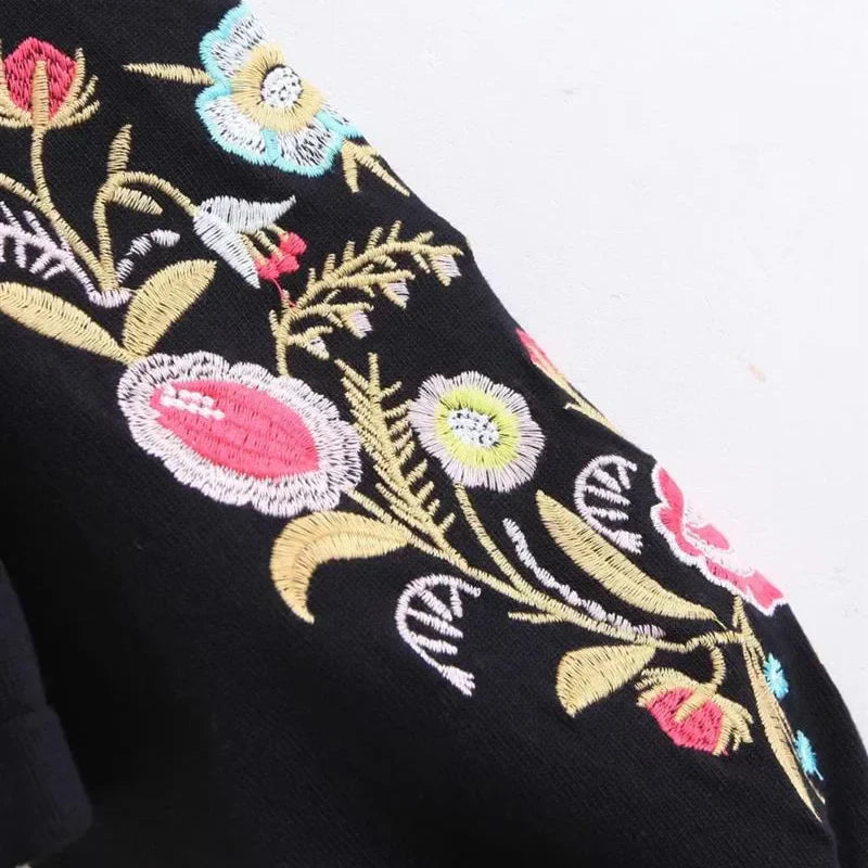 Colorful Floral Knit Sweater
