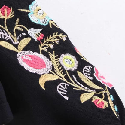 Colorful Floral Knit Sweater