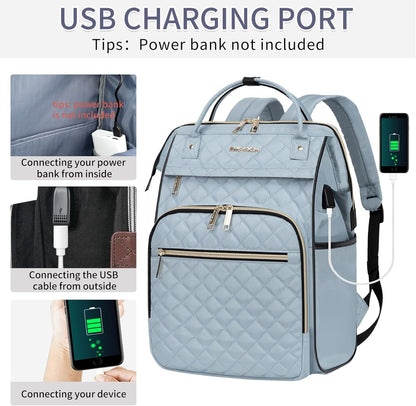 Waterproof Expandable Laptop Bag with Anti-Theft USB Pocket