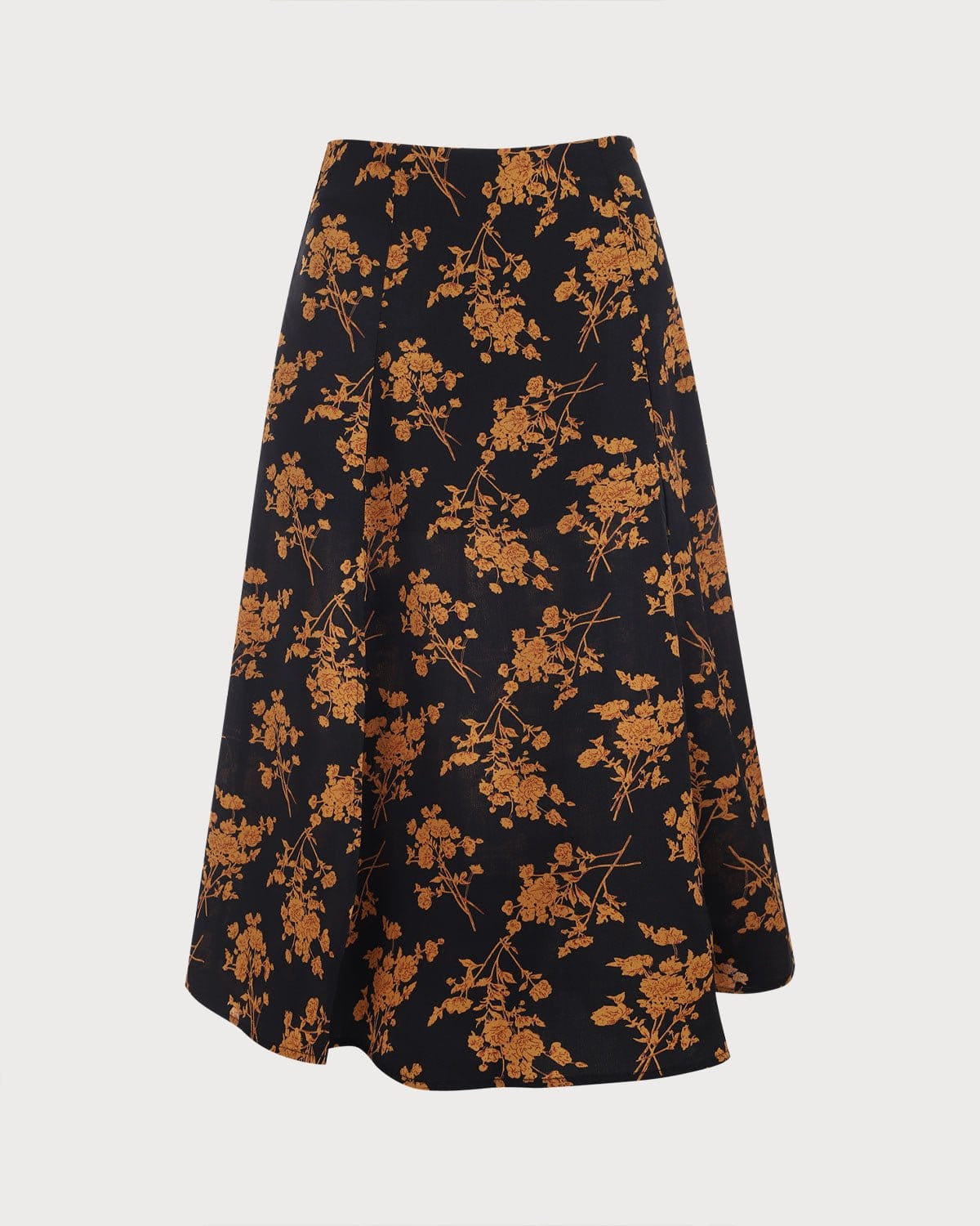 Estella | High Waist Floral Side Slit A-Line Maxi Skirt