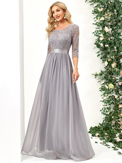 Eva | Ruched Waist A-Line Lace Mother of the Bride Outfits