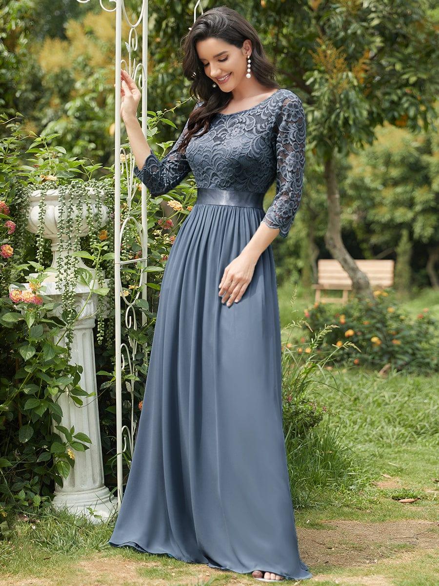 Eva | Ruched Waist A-Line Lace Mother of the Bride Outfits
