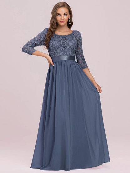 Eva | Ruched Waist A-Line Lace Mother of the Bride Outfits