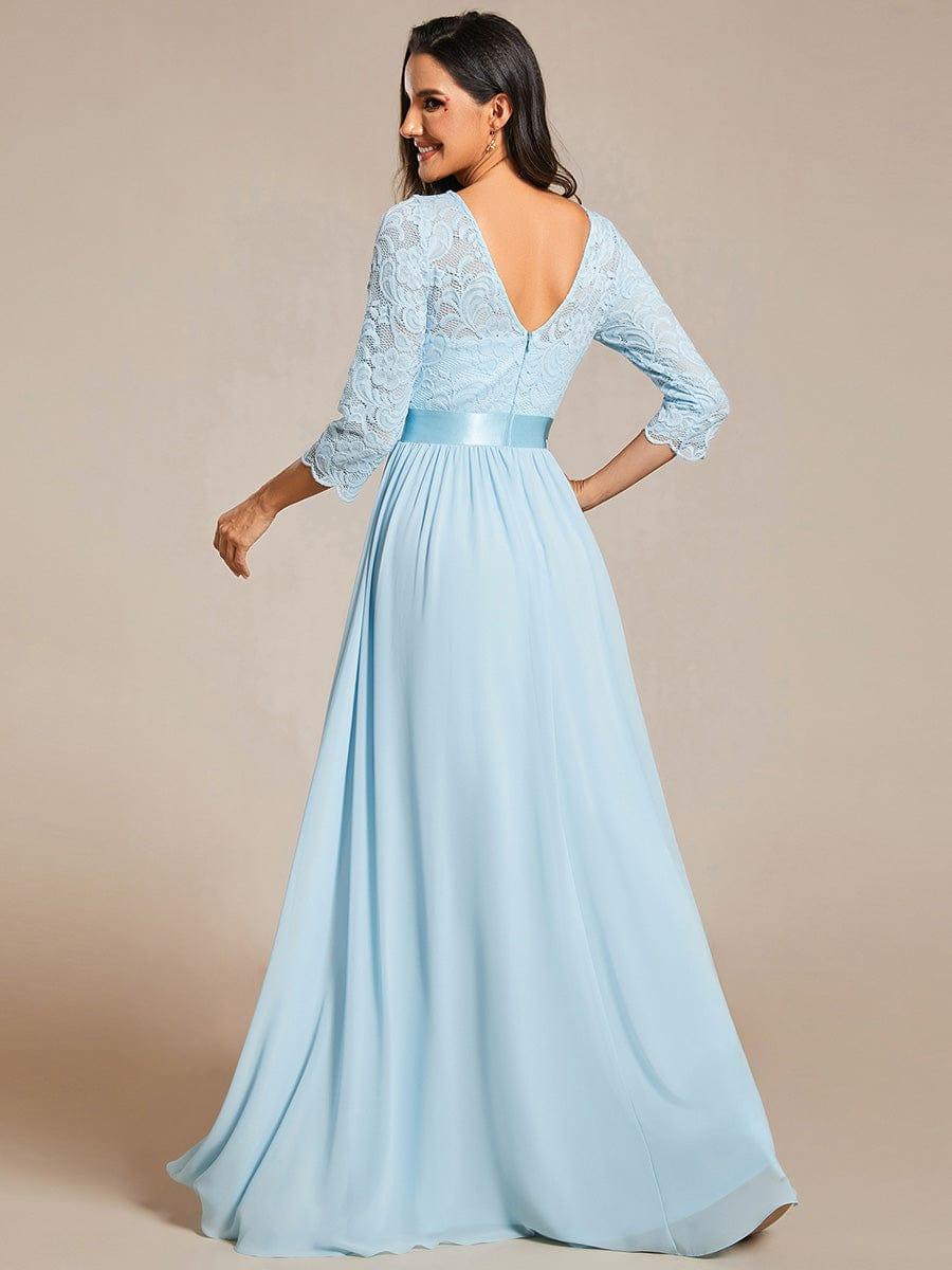 Eva | Ruched Waist A-Line Lace Mother of the Bride Outfits
