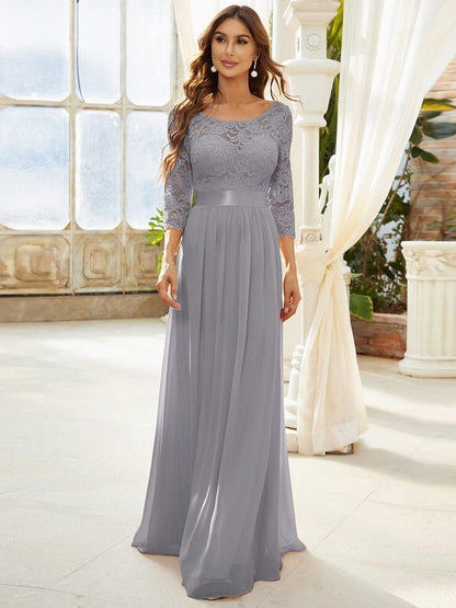 Eva | Ruched Waist A-Line Lace Mother of the Bride Outfits