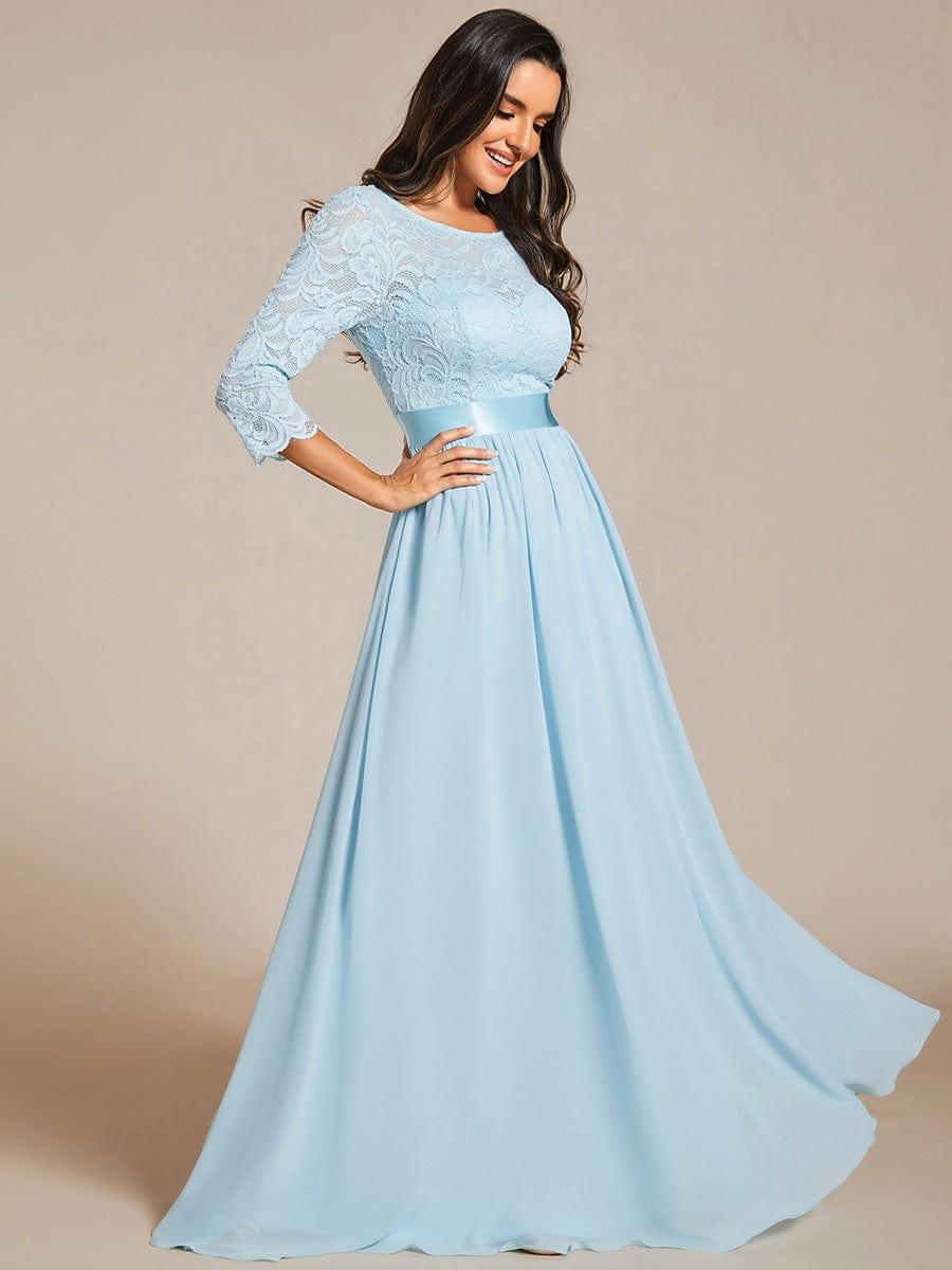 Eva | Ruched Waist A-Line Lace Mother of the Bride Outfits