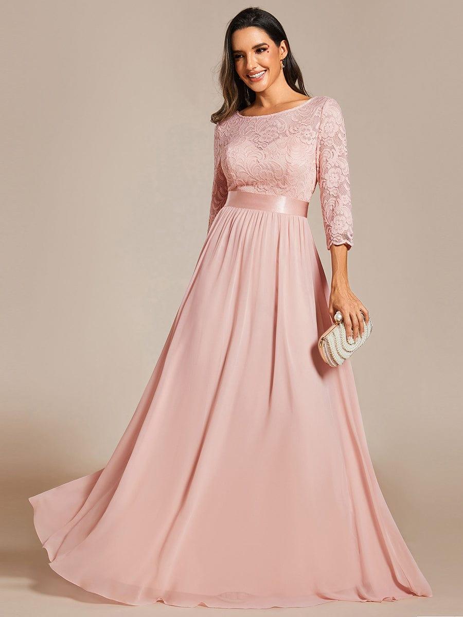 Eva | Ruched Waist A-Line Lace Mother of the Bride Outfits