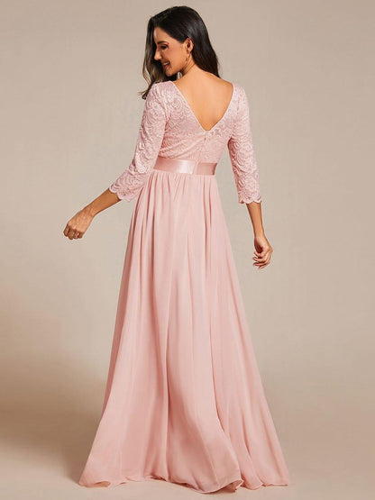 Eva | Ruched Waist A-Line Lace Mother of the Bride Outfits