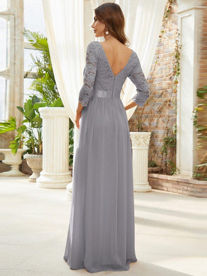 Eva | Ruched Waist A-Line Lace Mother of the Bride Outfits