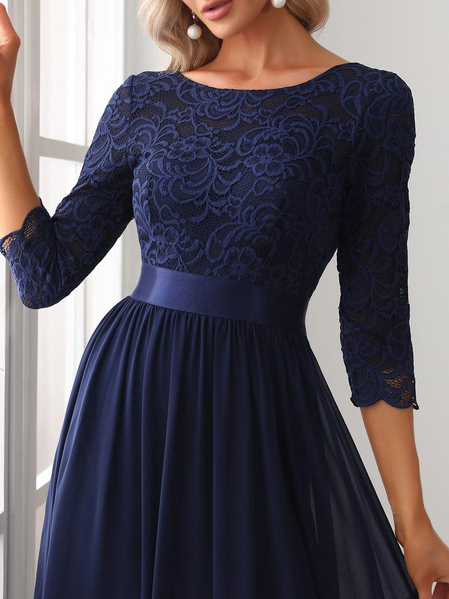 Eva | Ruched Waist A-Line Lace Mother of the Bride Outfits