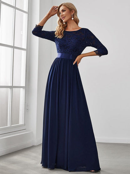 Eva | Ruched Waist A-Line Lace Mother of the Bride Outfits