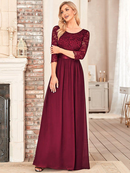 Eva | Ruched Waist A-Line Lace Mother of the Bride Outfits