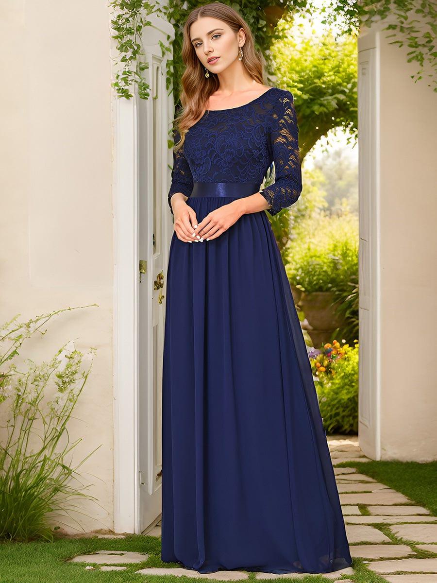 Eva | Ruched Waist A-Line Lace Mother of the Bride Outfits