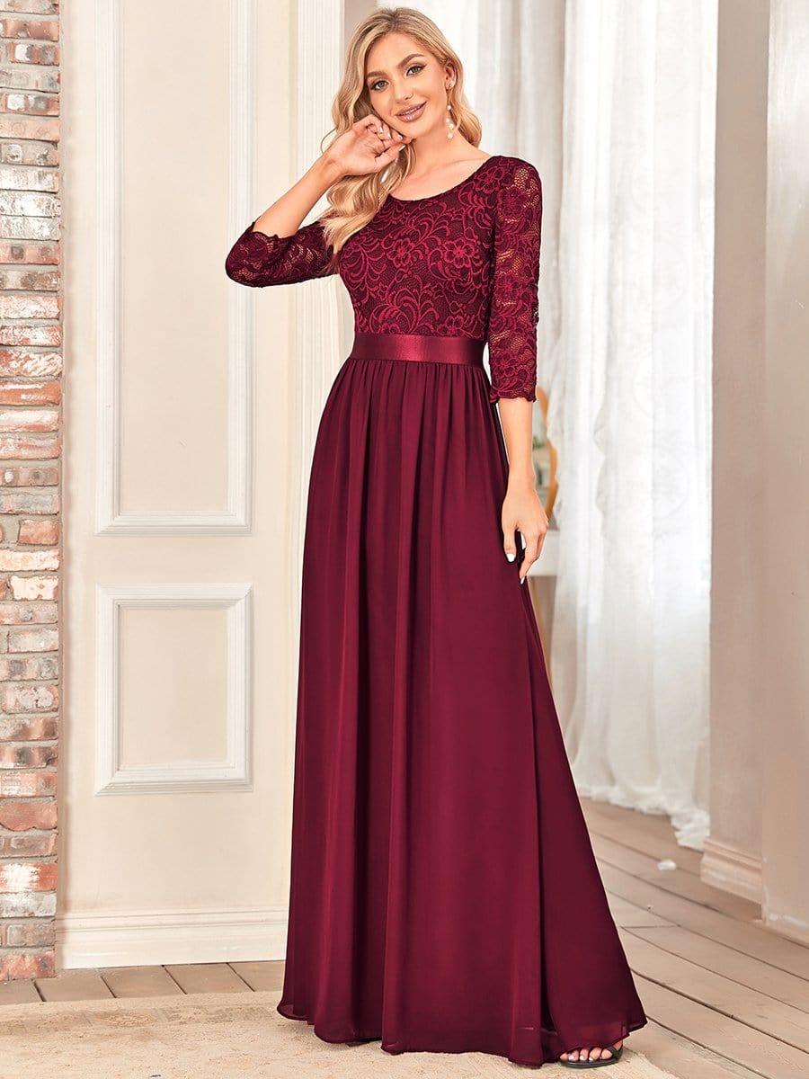 Eva | Ruched Waist A-Line Lace Mother of the Bride Outfits