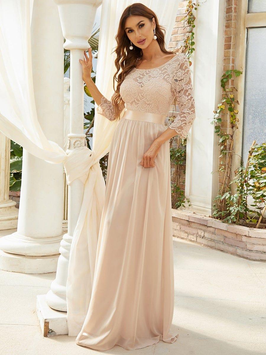 Eva | Ruched Waist A-Line Lace Mother of the Bride Outfits