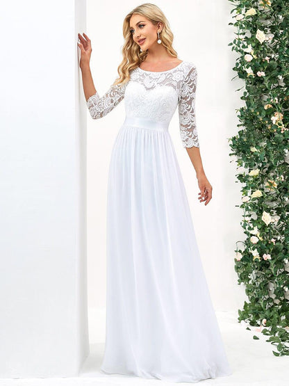 Eva | Ruched Waist A-Line Lace Mother of the Bride Outfits