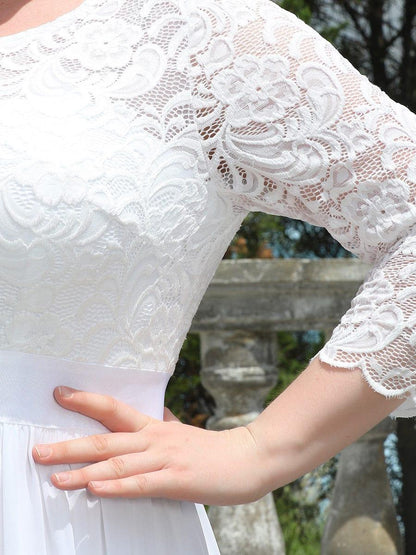 Eva | Ruched Waist A-Line Lace Mother of the Bride Outfits