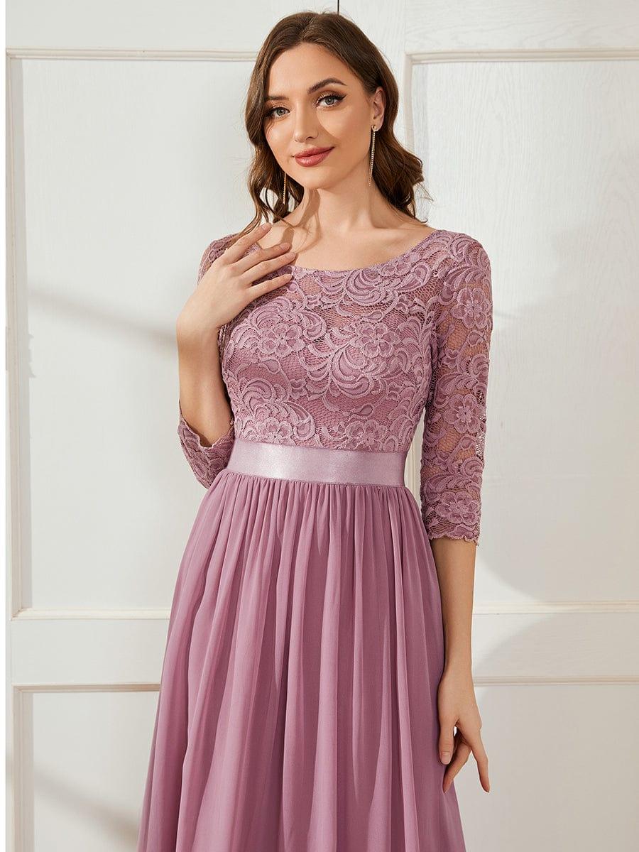 Eva | Ruched Waist A-Line Lace Mother of the Bride Outfits