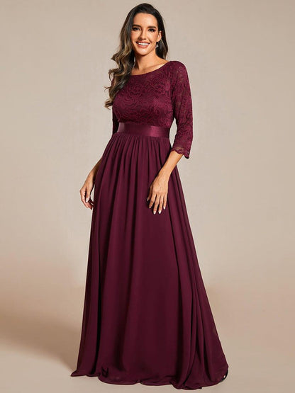 Eva | Ruched Waist A-Line Lace Mother of the Bride Outfits