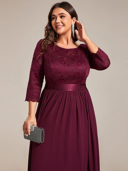 Eva | Ruched Waist A-Line Lace Mother of the Bride Outfits