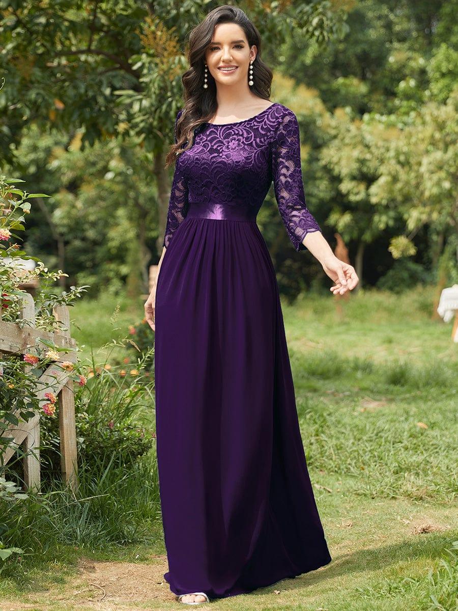 Eva | Ruched Waist A-Line Lace Mother of the Bride Outfits